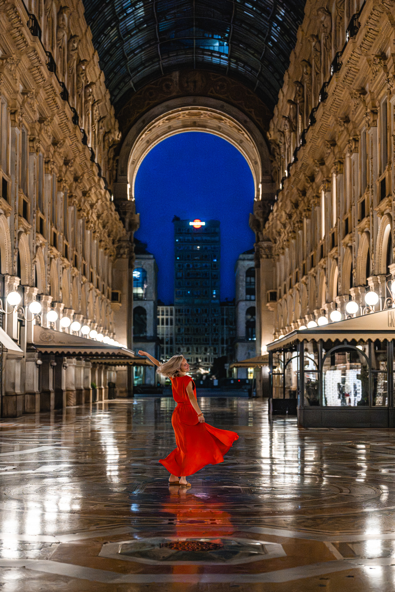 Servizio fotografico in Galleria Vittorio Emanuele, Milano