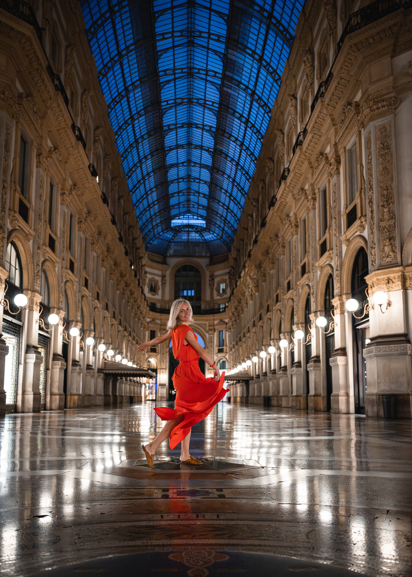 Servizio fotografico in Galleria Vittorio Emanuele, Milano