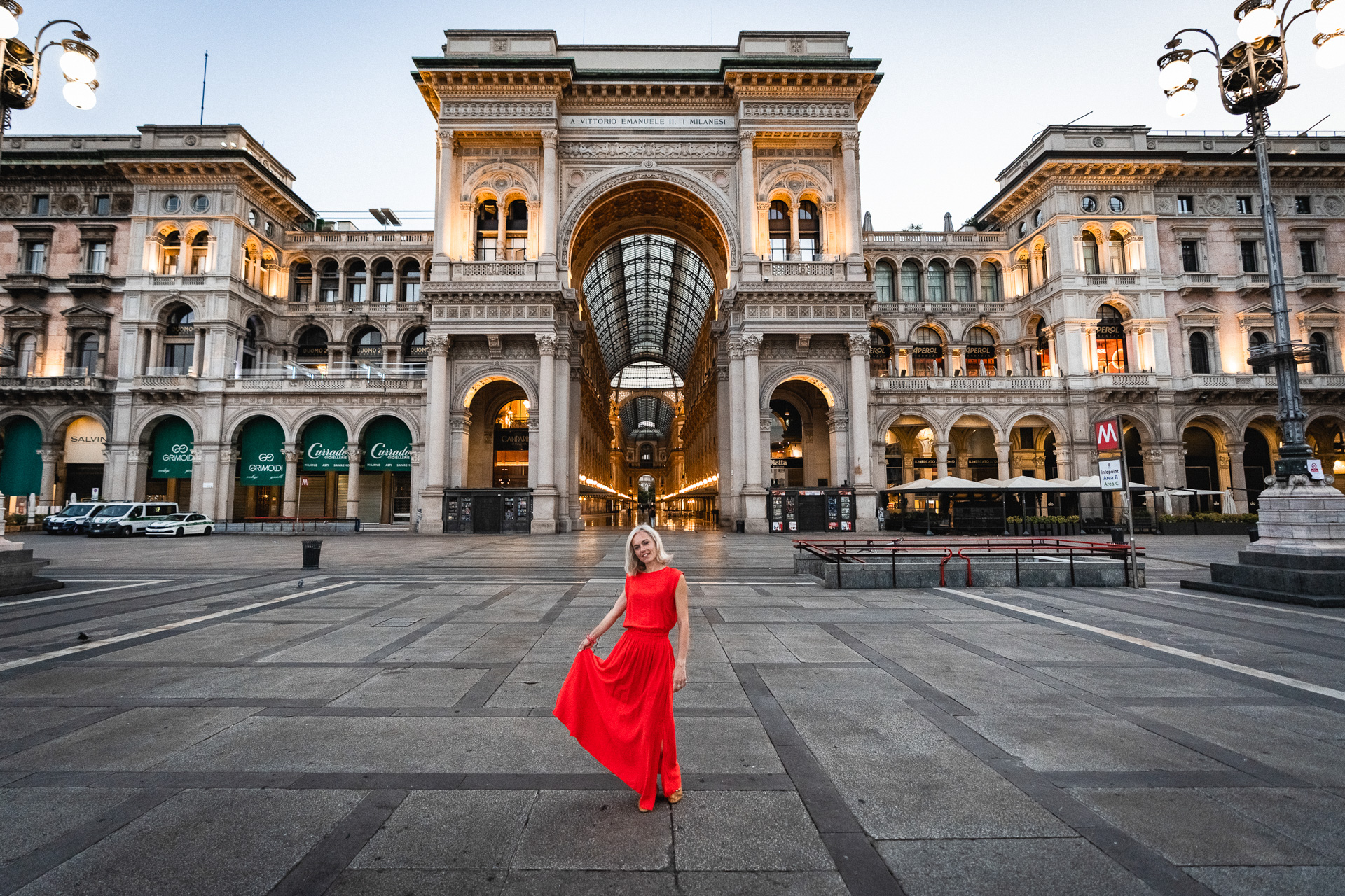 Servizio fotografico in Galleria Vittorio Emanuele, Milano